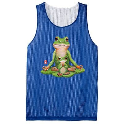 Two Yoga Frogs Meditation Yoga Animal Frogs Lover Gift Cool Gift Mesh Reversible Basketball Jersey Tank