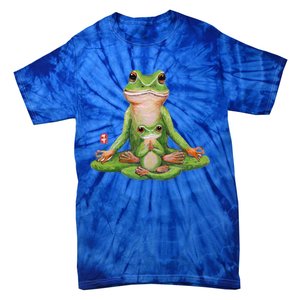 Two Yoga Frogs Meditation Yoga Animal Frogs Lover Gift Cool Gift Tie-Dye T-Shirt