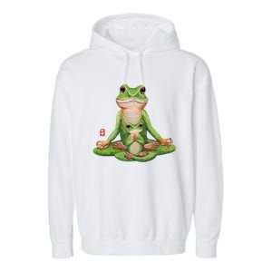 Two Yoga Frogs Meditation Yoga Animal Frogs Lover Gift Cool Gift Garment-Dyed Fleece Hoodie