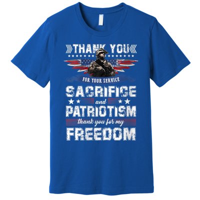 Thank You For Your Service Sacrifice Memorial Veterans Day Funny Gift Premium T-Shirt