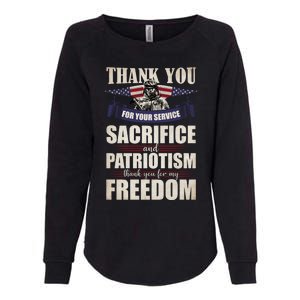 Thank You For Your Service Sacrifice Memorial Veterans Day Gift Womens California Wash Sweatshirt