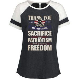 Thank You For Your Service Sacrifice Memorial Veterans Day Gift Enza Ladies Jersey Colorblock Tee