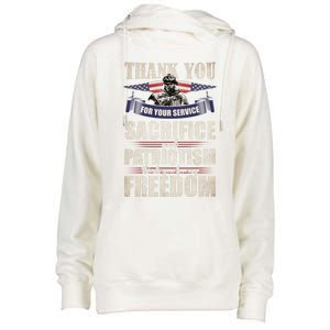 Thank You For Your Service Sacrifice Memorial Veterans Day Gift Womens Funnel Neck Pullover Hood