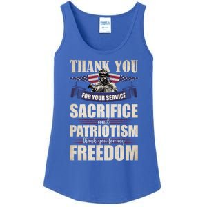 Thank You For Your Service Sacrifice Memorial Veterans Day Gift Ladies Essential Tank