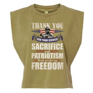 Thank You For Your Service Sacrifice Memorial Veterans Day Gift Garment-Dyed Women's Muscle Tee