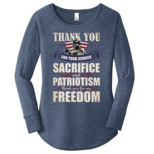 Thank You For Your Service Sacrifice Memorial Veterans Day Gift Women's Perfect Tri Tunic Long Sleeve Shirt