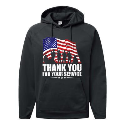 Thank You For Your Service Veteran Day Performance Fleece Hoodie