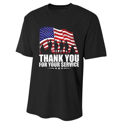 Thank You For Your Service Veteran Day Performance Sprint T-Shirt