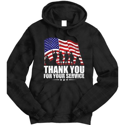 Thank You For Your Service Veteran Day Tie Dye Hoodie