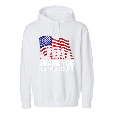 Thank You For Your Service Veteran Day Garment-Dyed Fleece Hoodie