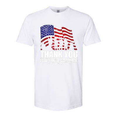 Thank You For Your Service Veteran Day Softstyle® CVC T-Shirt