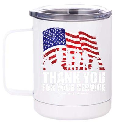 Thank You For Your Service Veteran Day 12 oz Stainless Steel Tumbler Cup