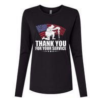 Thank You For Your Service Veteran Day Womens Cotton Relaxed Long Sleeve T-Shirt