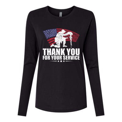 Thank You For Your Service Veteran Day Womens Cotton Relaxed Long Sleeve T-Shirt