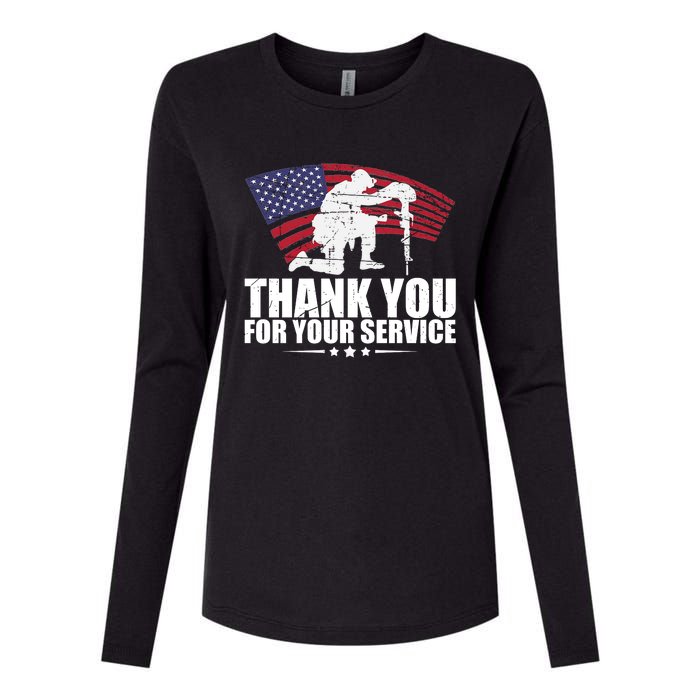 Thank You For Your Service Veteran Day Womens Cotton Relaxed Long Sleeve T-Shirt