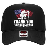 Thank You For Your Service Veteran Day High Crown Mesh Back Trucker Hat