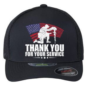 Thank You For Your Service Veteran Day Flexfit Unipanel Trucker Cap