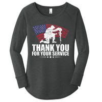 Thank You For Your Service Veteran Day Women's Perfect Tri Tunic Long Sleeve Shirt