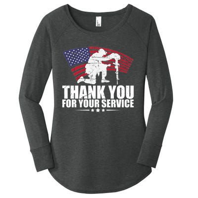 Thank You For Your Service Veteran Day Women's Perfect Tri Tunic Long Sleeve Shirt