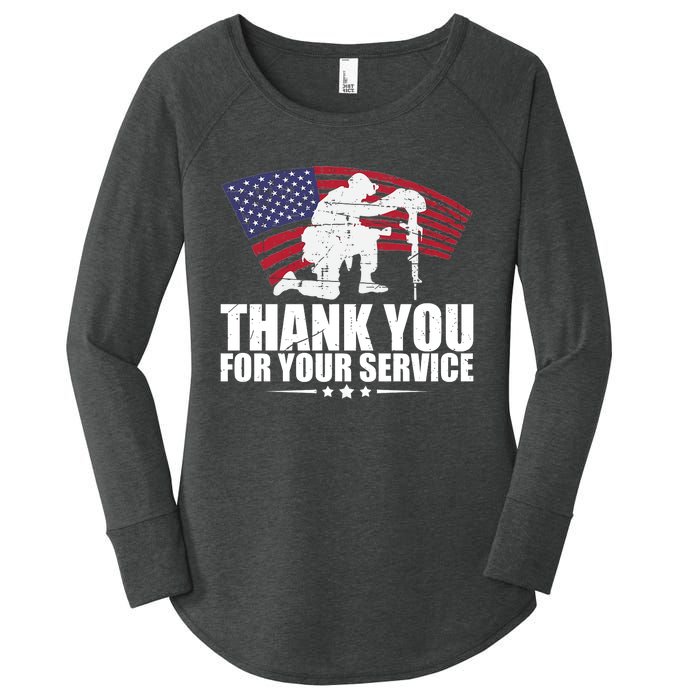 Thank You For Your Service Veteran Day Women's Perfect Tri Tunic Long Sleeve Shirt