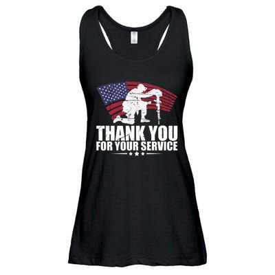 Thank You For Your Service Veteran Day Ladies Essential Flowy Tank