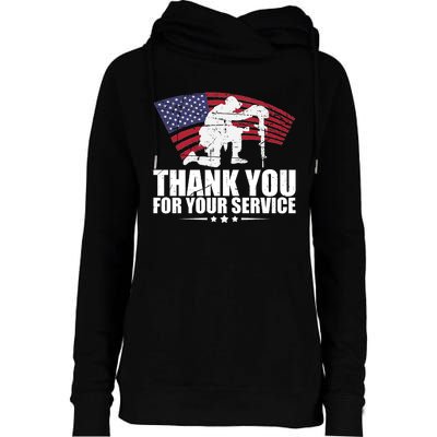 Thank You For Your Service Veteran Day Womens Funnel Neck Pullover Hood