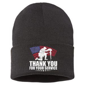 Thank You For Your Service Veteran Day Sustainable Knit Beanie