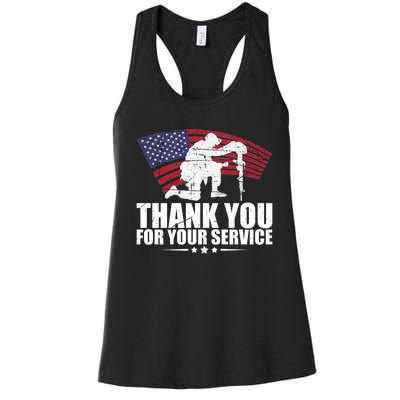 Thank You For Your Service Veteran Day Women's Racerback Tank