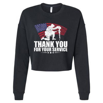 Thank You For Your Service Veteran Day Cropped Pullover Crew