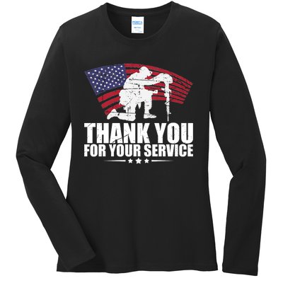 Thank You For Your Service Veteran Day Ladies Long Sleeve Shirt