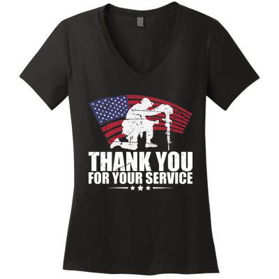 Thank You For Your Service Veteran Day Women's V-Neck T-Shirt