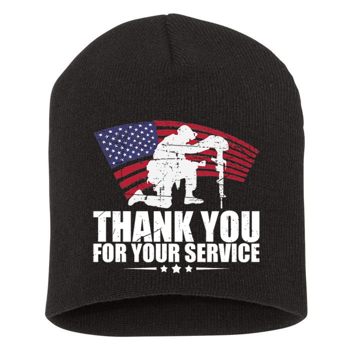 Thank You For Your Service Veteran Day Short Acrylic Beanie