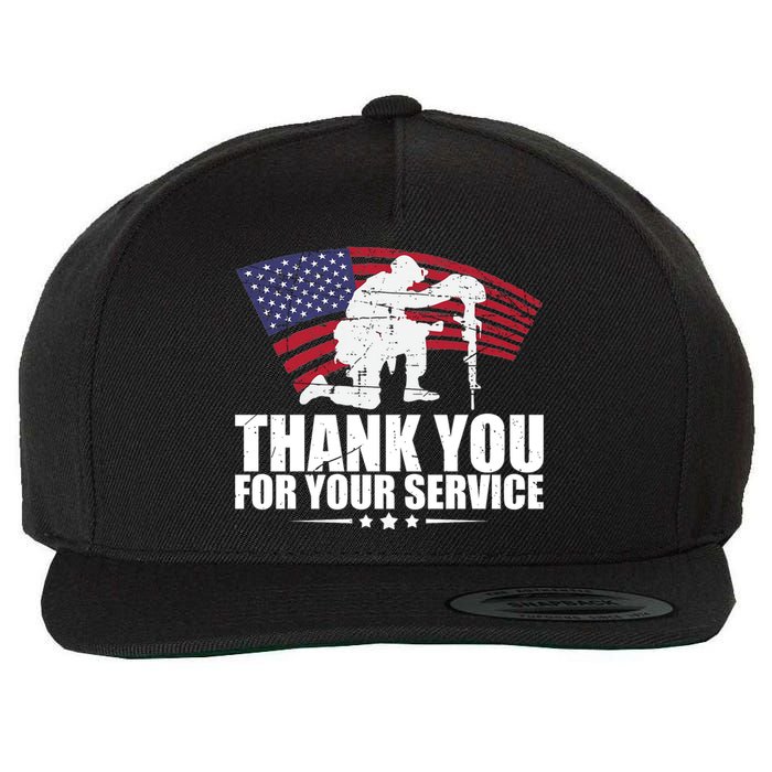 Thank You For Your Service Veteran Day Wool Snapback Cap