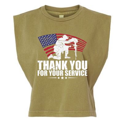 Thank You For Your Service Veteran Day Garment-Dyed Women's Muscle Tee