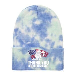 Thank You For Your Service Veteran Day Tie Dye 12in Knit Beanie