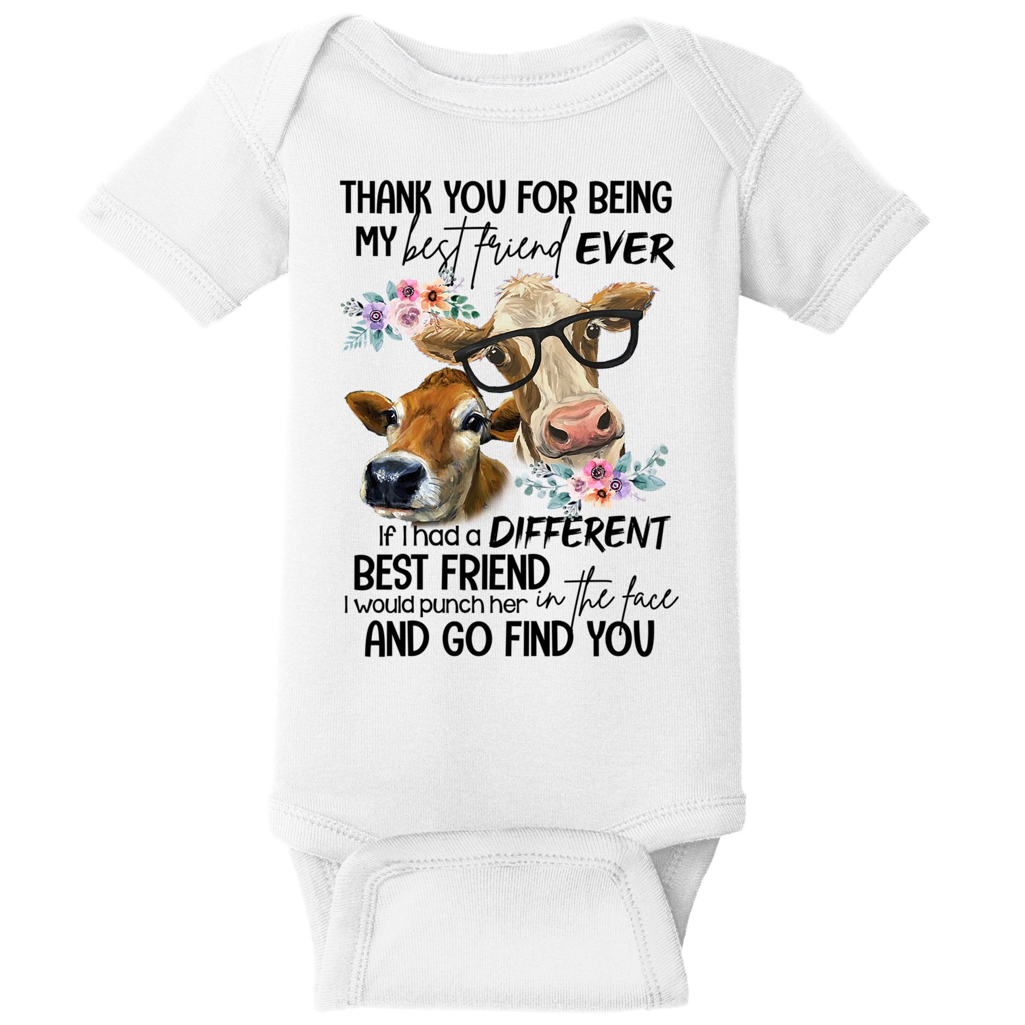 Thank You For Being My Best Friend Heifer Lover Country Farm Gift Baby Bodysuit