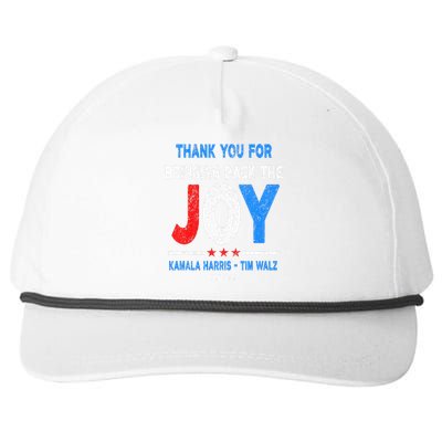 Thank You For Bringing Back The Joy Kamala Harris Tim Walz Snapback Five-Panel Rope Hat