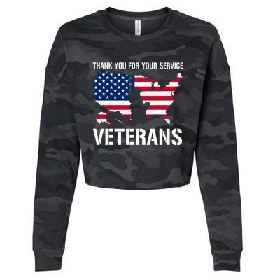 Thank You For Your Service Veterans Gift Veteran Day Gift Cropped Pullover Crew