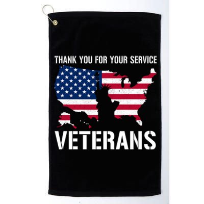 Thank You For Your Service Veterans Gift Veteran Day Gift Platinum Collection Golf Towel