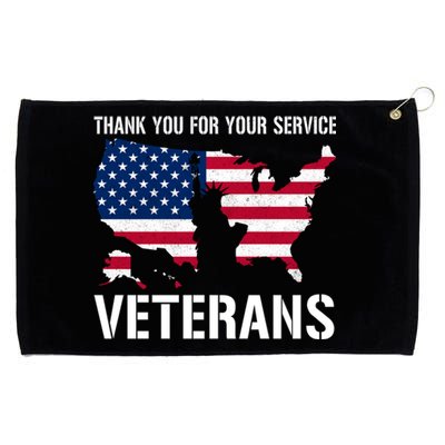 Thank You For Your Service Veterans Gift Veteran Day Gift Grommeted Golf Towel