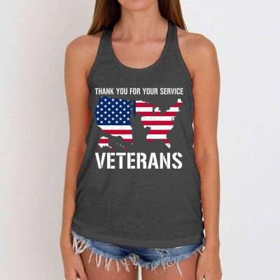 Thank You For Your Service Veterans Gift Veteran Day Gift Women's Knotted Racerback Tank