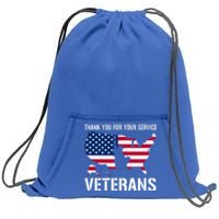 Thank You For Your Service Veterans Gift Veteran Day Gift Sweatshirt Cinch Pack Bag