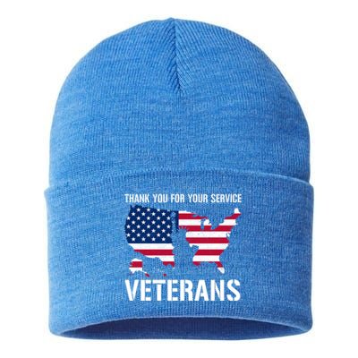 Thank You For Your Service Veterans Gift Veteran Day Gift Sustainable Knit Beanie