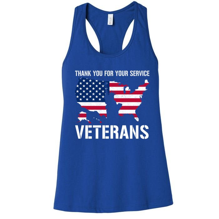 Thank You For Your Service Veterans Gift Veteran Day Gift Women's Racerback Tank