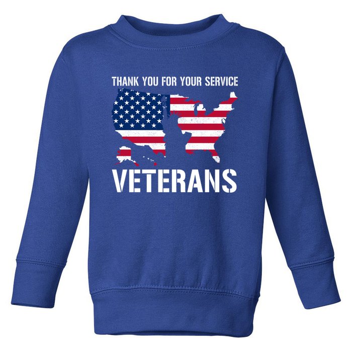 Thank You For Your Service Veterans Gift Veteran Day Gift Toddler Sweatshirt