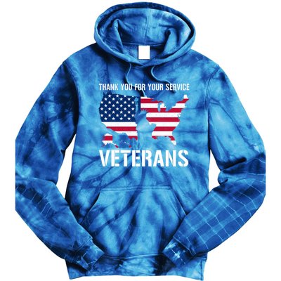 Thank You For Your Service Veterans Gift Veteran Day Gift Tie Dye Hoodie