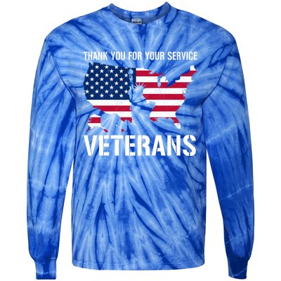 Thank You For Your Service Veterans Gift Veteran Day Gift Tie-Dye Long Sleeve Shirt