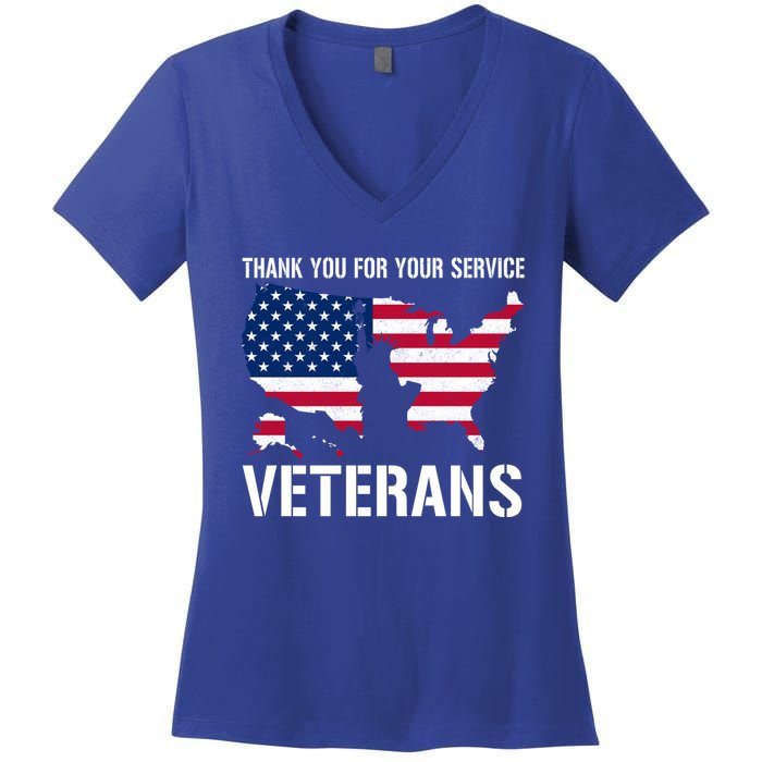 Thank You For Your Service Veterans Gift Veteran Day Gift Women's V-Neck T-Shirt