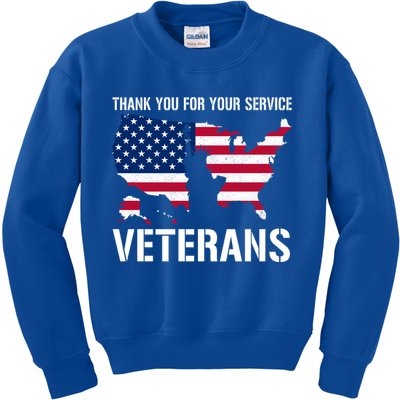 Thank You For Your Service Veterans Gift Veteran Day Gift Kids Sweatshirt