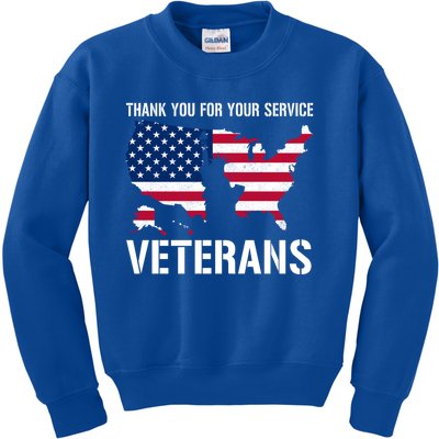 Thank You For Your Service Veterans Gift Veteran Day Gift Kids Sweatshirt